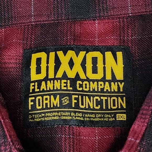 DIXXON FLANNEL-  OXBLOOD OG Flannel Shirt - Men's 3XL 2017 Yellow Tag Pre-Pleat - Picture 3 of 4